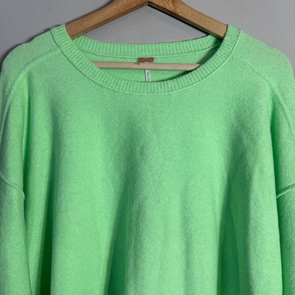 Free People Luna Pullover Sweater Women's Small Kiwi Candy Knit Oversized NWT - Picture 8 of 16